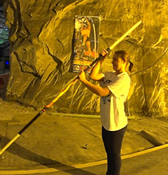 Erin at Cave practice